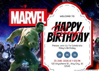 FREE Editable Marvel Birthday Invitation