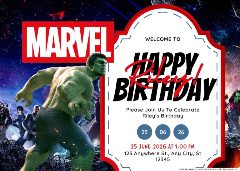 FREE Editable Marvel Birthday Invitation