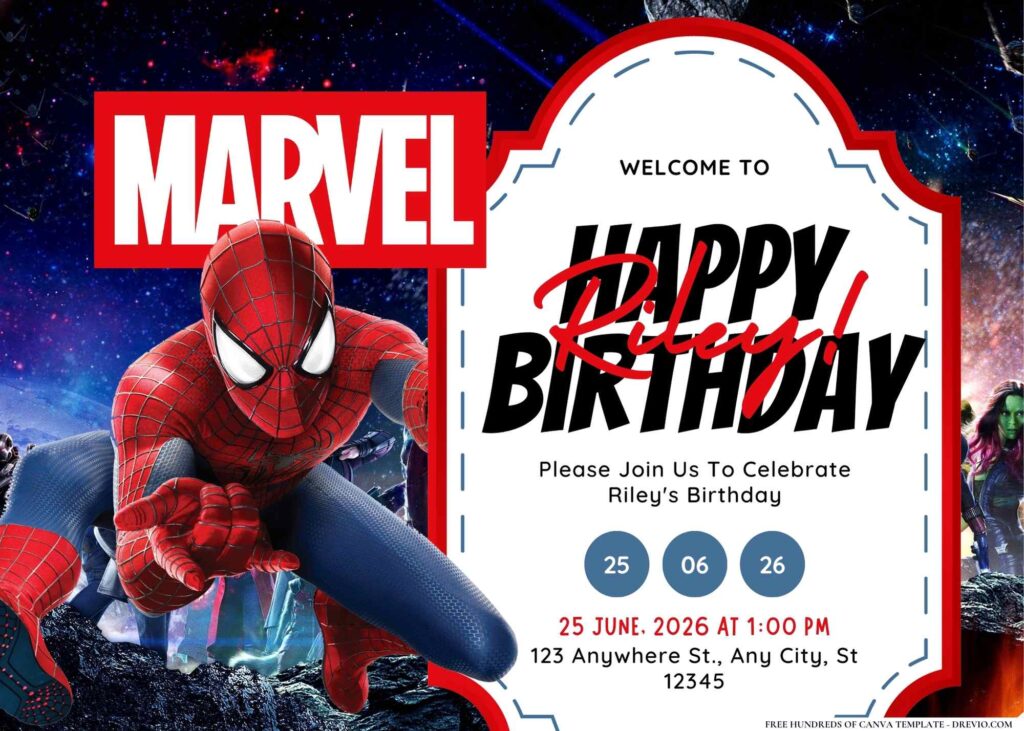 FREE Editable Marvel Birthday Invitation