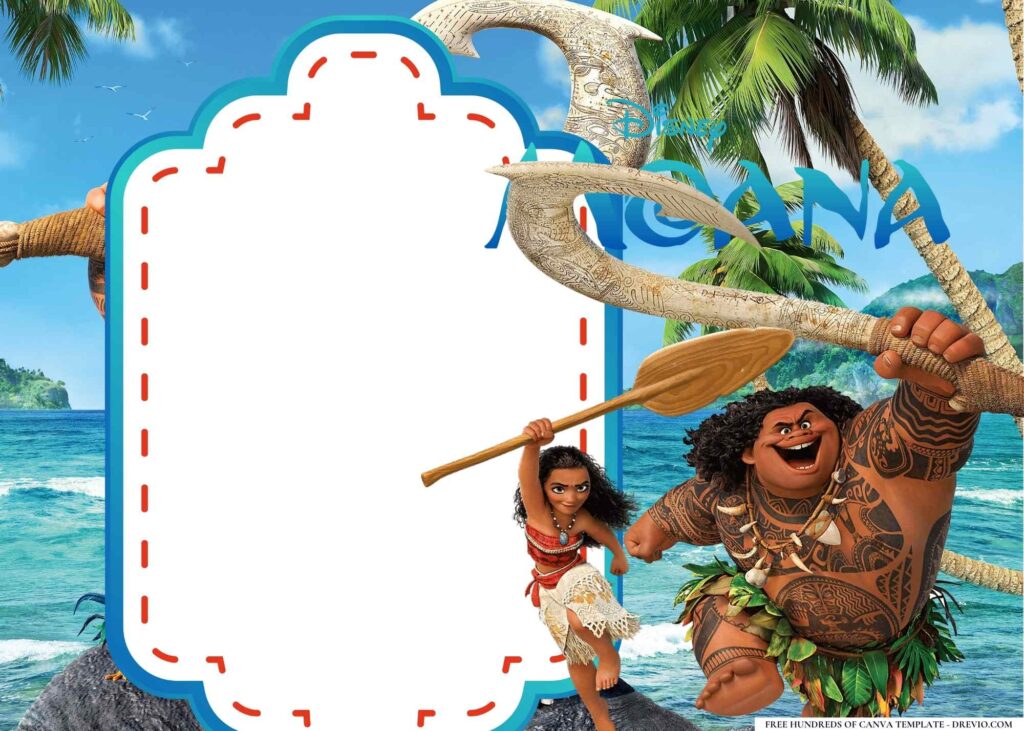 FREE Moana Birthday Canva Templates 10