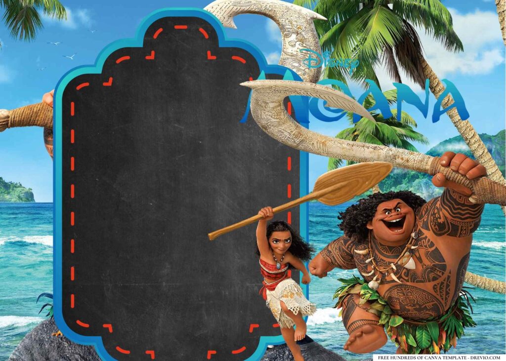 FREE Moana Birthday Canva Templates 12