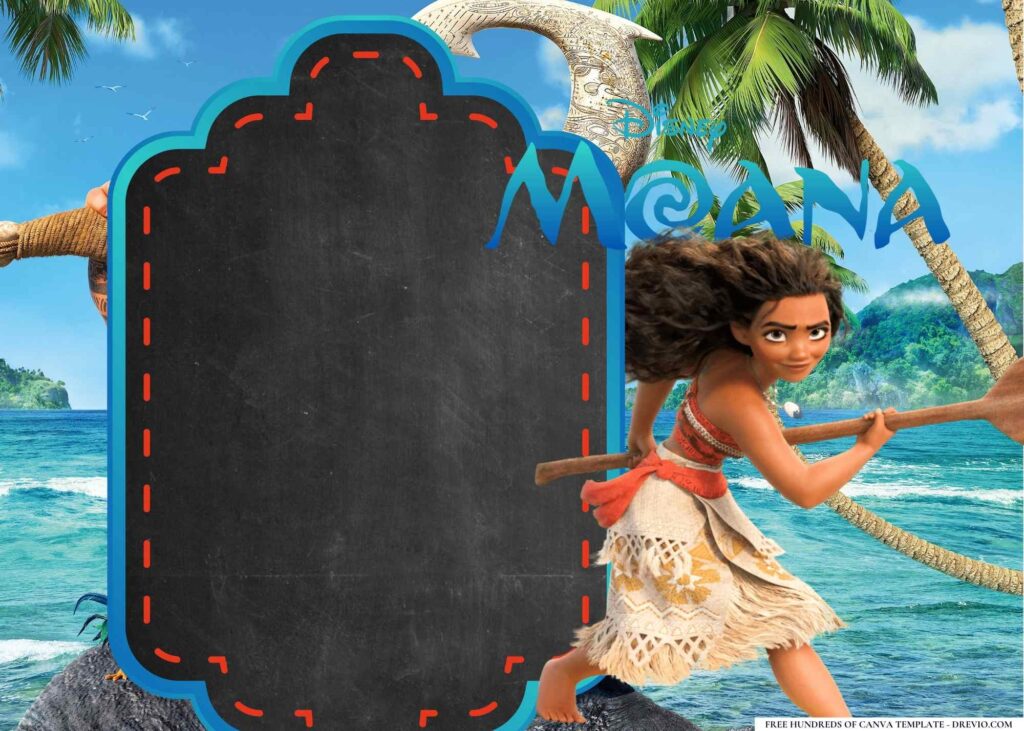 FREE Moana Birthday Canva Templates 4