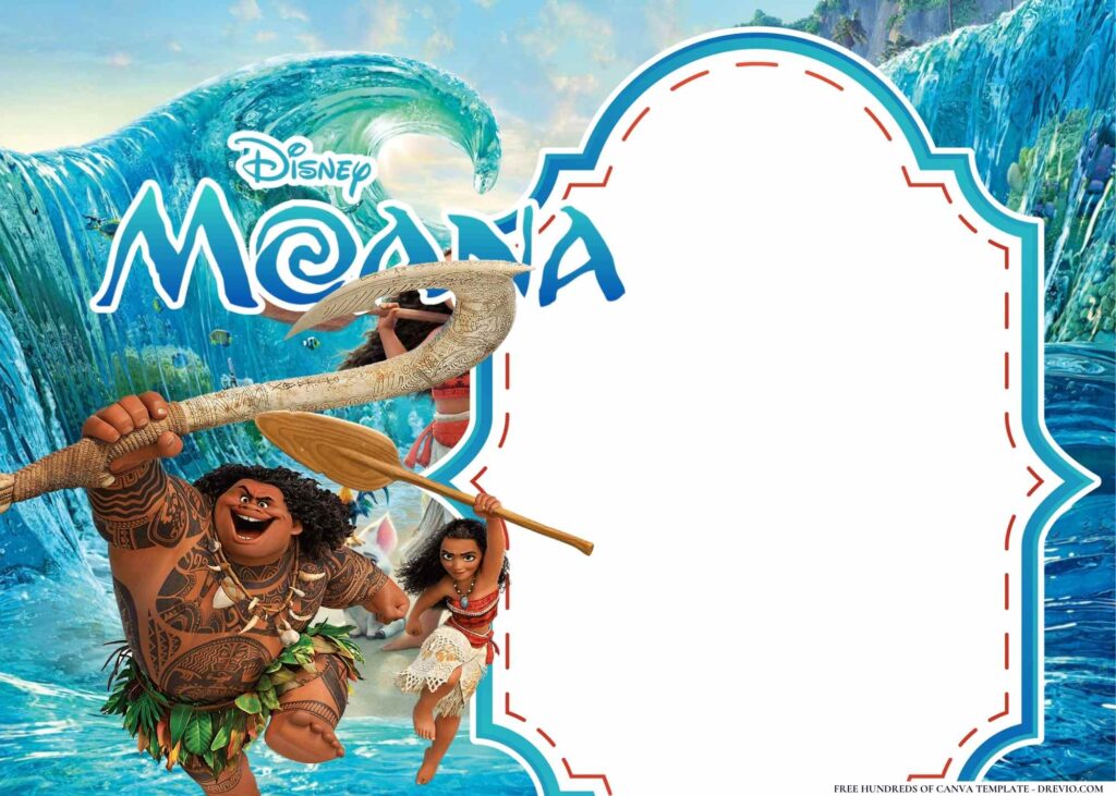 FREE Moana Island Birthday Canva Templates 14