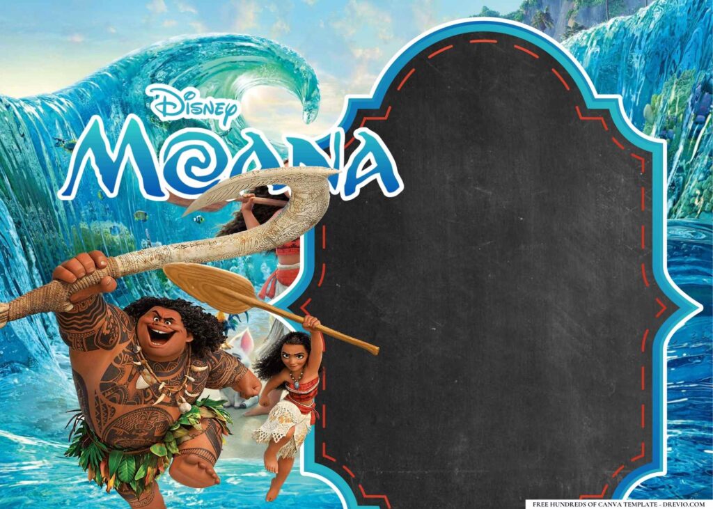 FREE Moana Island Birthday Canva Templates 16
