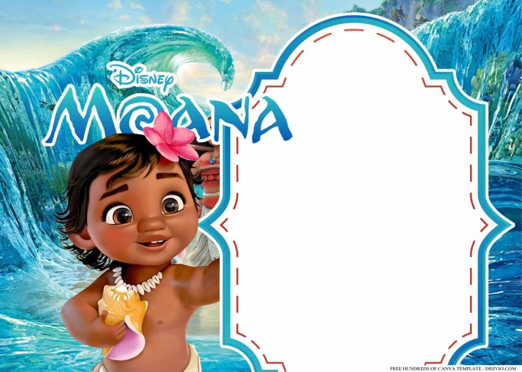 FREE Moana Island Birthday Canva Templates 18