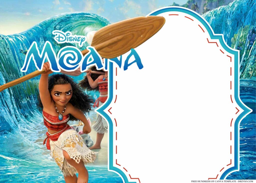 FREE Moana Island Birthday Canva Templates 2