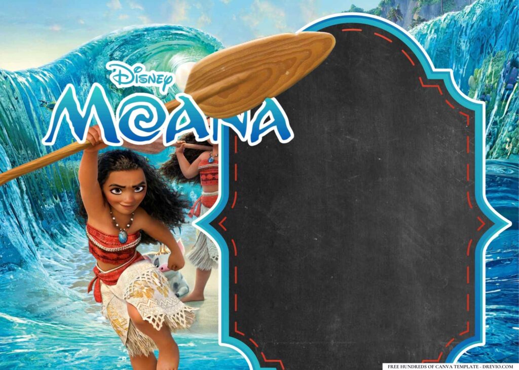 FREE Moana Island Birthday Canva Templates 4