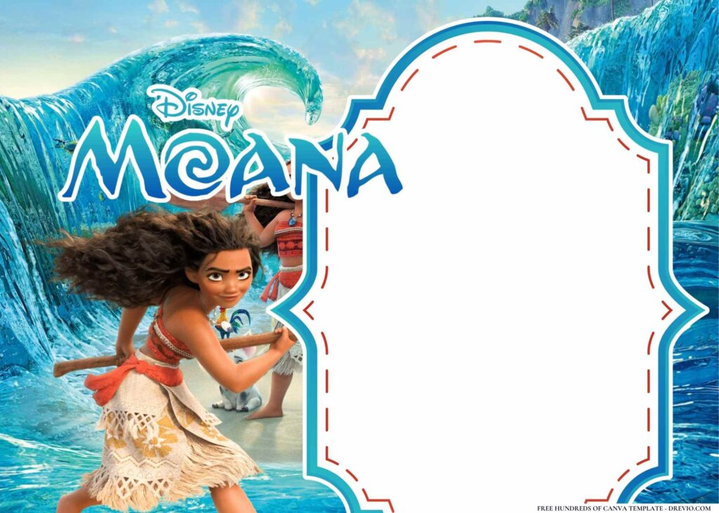 FREE Moana Island Birthday Canva Templates 6