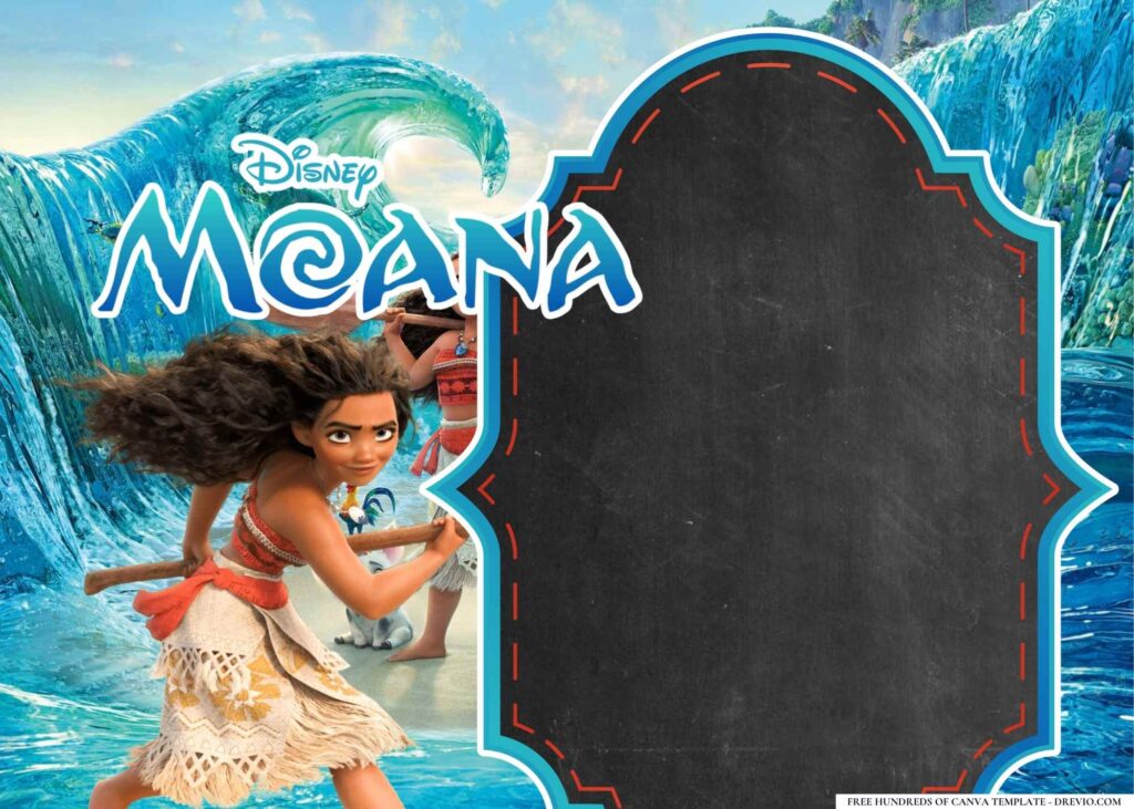 FREE Moana Island Birthday Canva Templates 8
