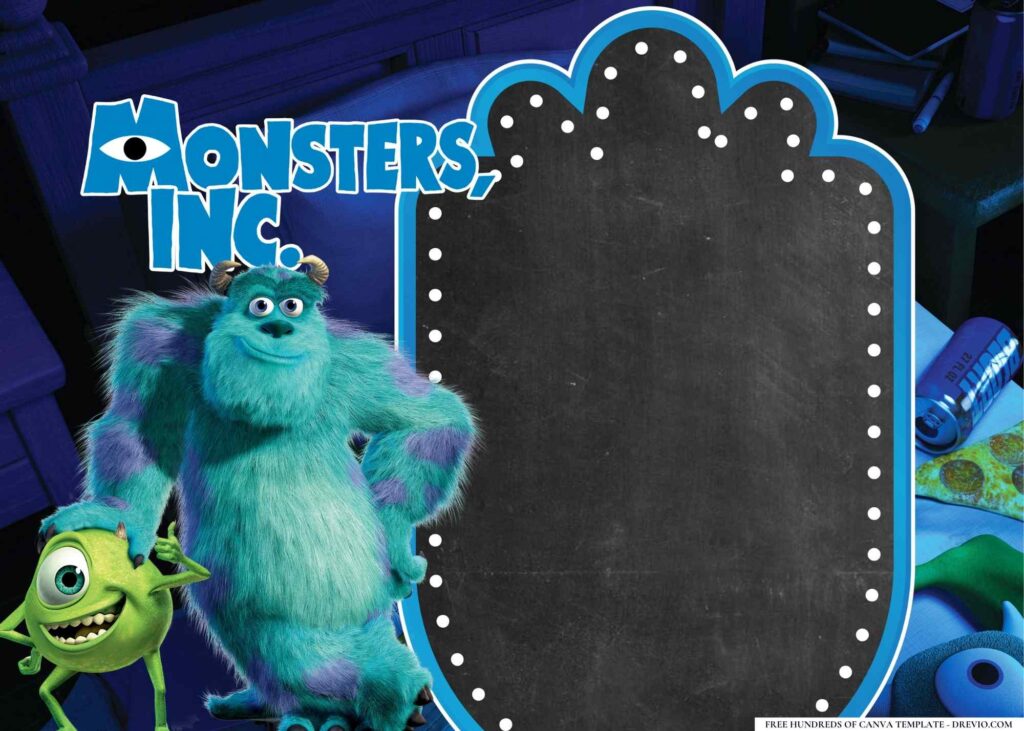 FREE Monsters Inc. Birthday Canva Templates 4