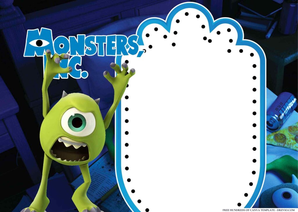 FREE Monsters Inc. Birthday Canva Templates 6
