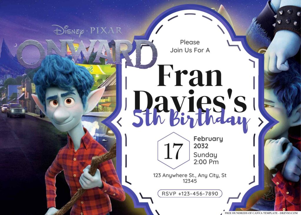 FREE Editable Onward Birthday Invitation
