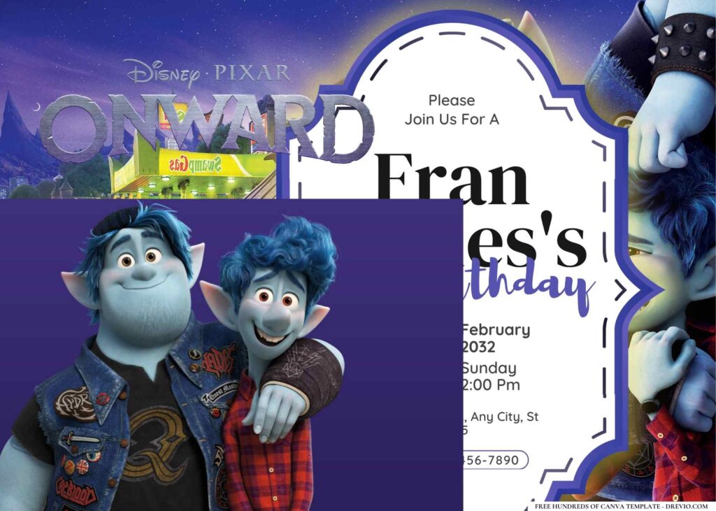FREE Editable Onward Birthday Invitation