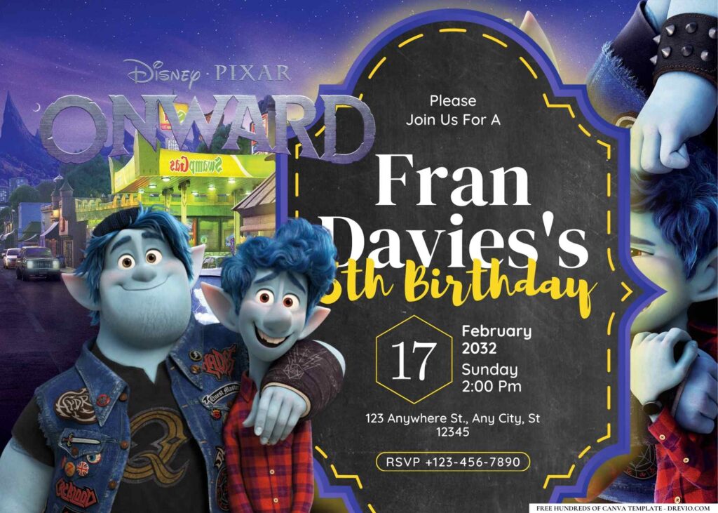 FREE Editable Onward Birthday Invitation