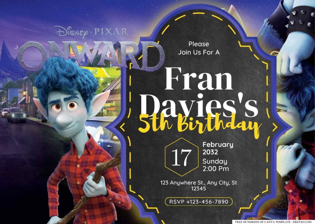 FREE Editable Onward Birthday Invitation