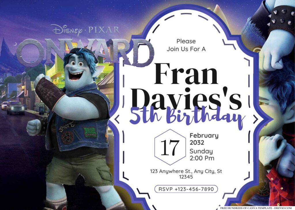 FREE Editable Onward Birthday Invitation