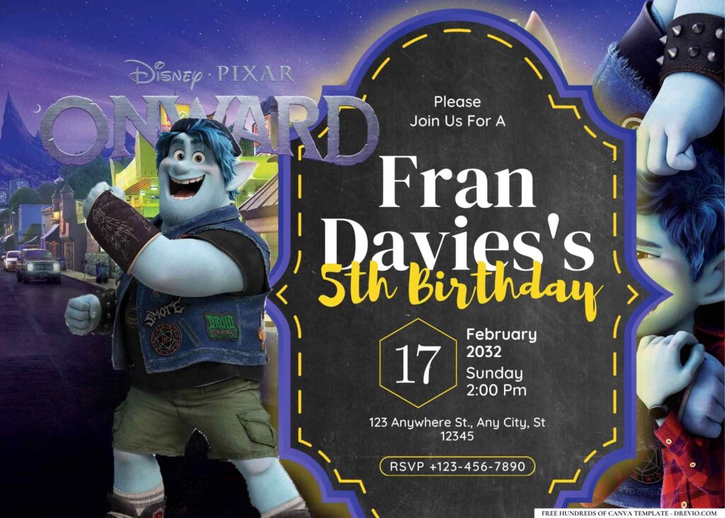 FREE Editable Onward Birthday Invitation