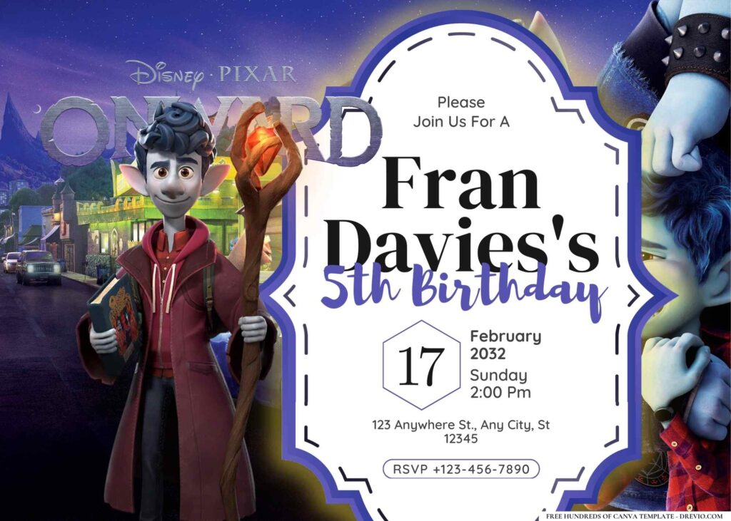 FREE Editable Onward Birthday Invitation