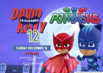 FREE Editable PJ Masks Hero Birthday Invitation
