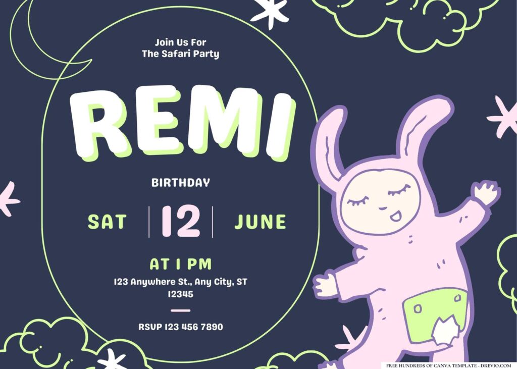 FREE Editable Pajama Party Birthday Invitation
