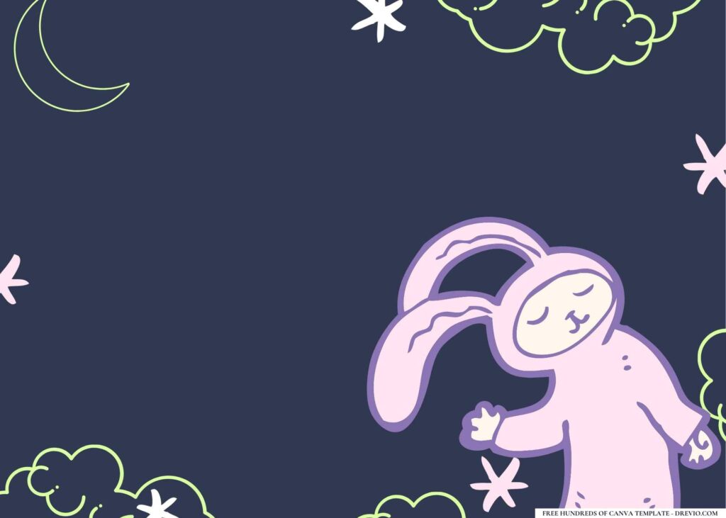FREE Pajama party Birthday Canva Templates 12
