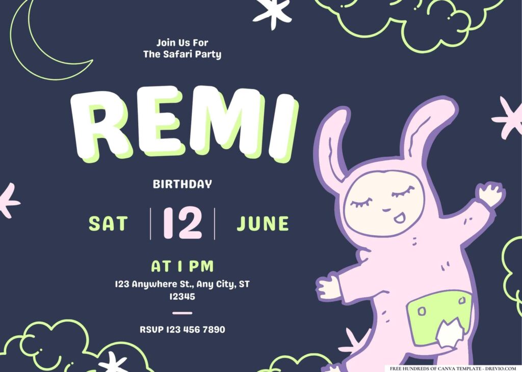 FREE Editable Pajama Party Birthday Invitation