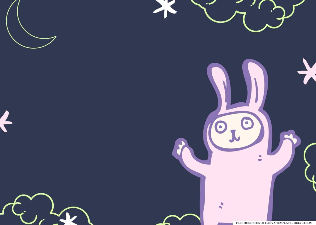 FREE Pajama party Birthday Canva Templates 8