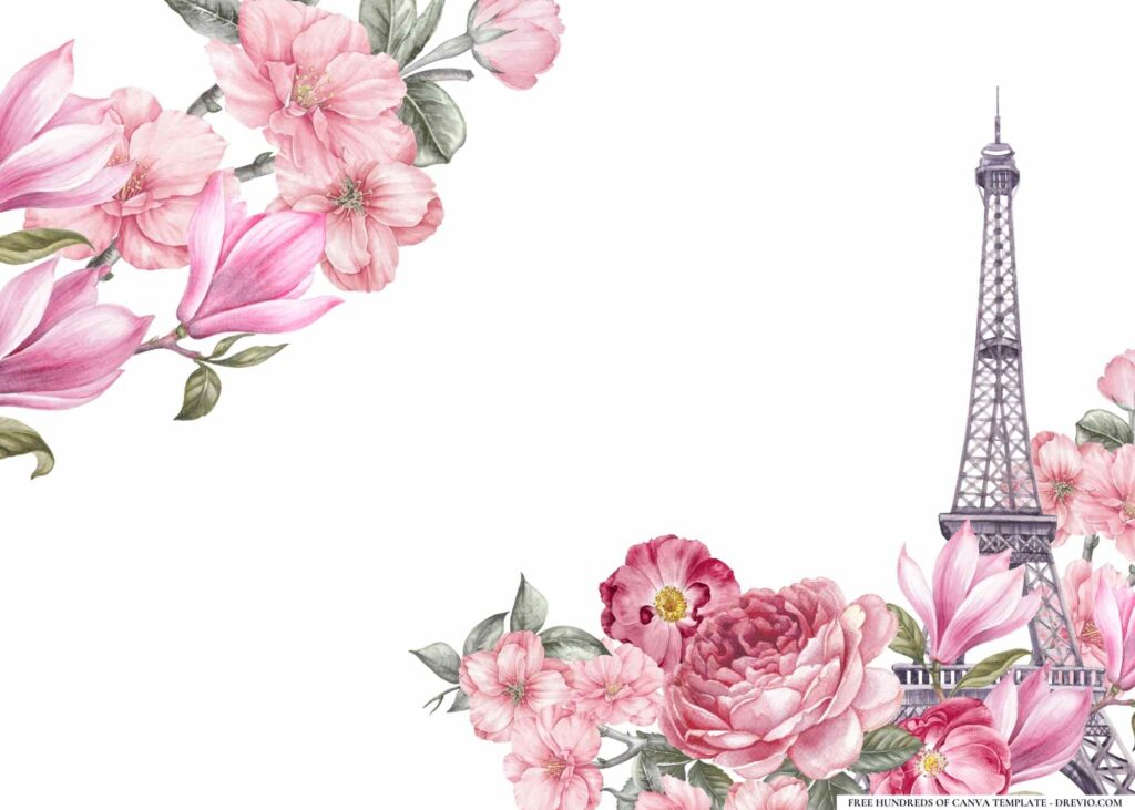 FREE Paris Birthday Canva Templates 12