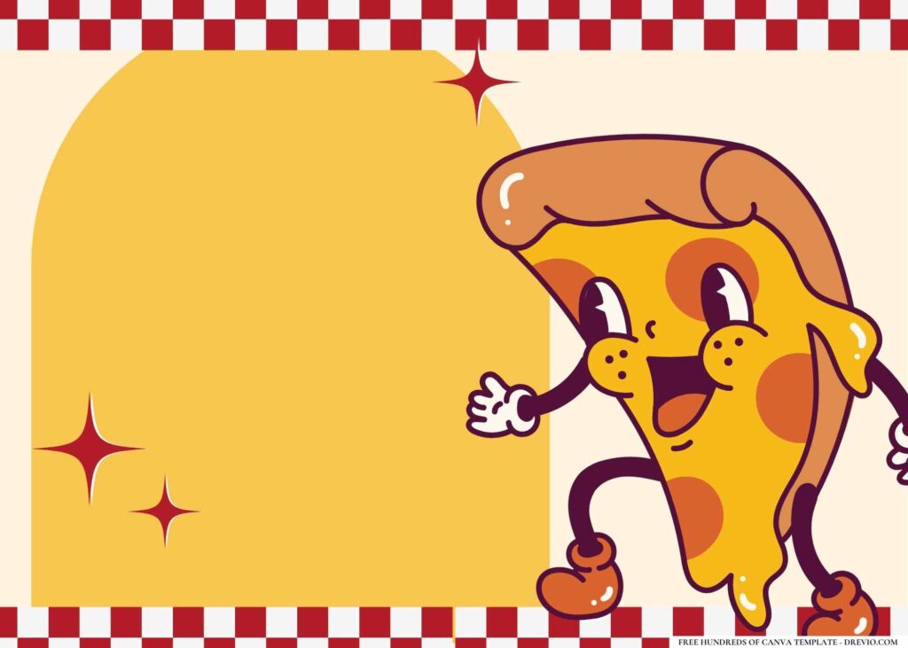 FREE Pizza Party Birthday Canva Templates 10