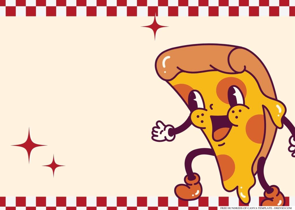 FREE Pizza Party Birthday Canva Templates 12