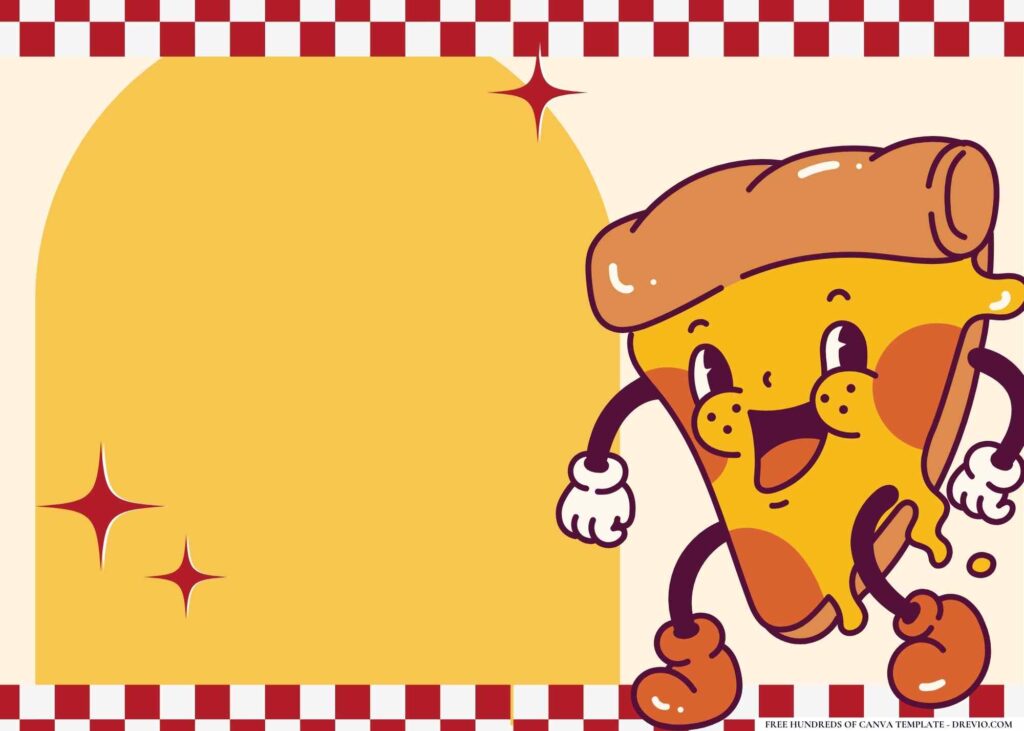 FREE Pizza Party Birthday Canva Templates 2