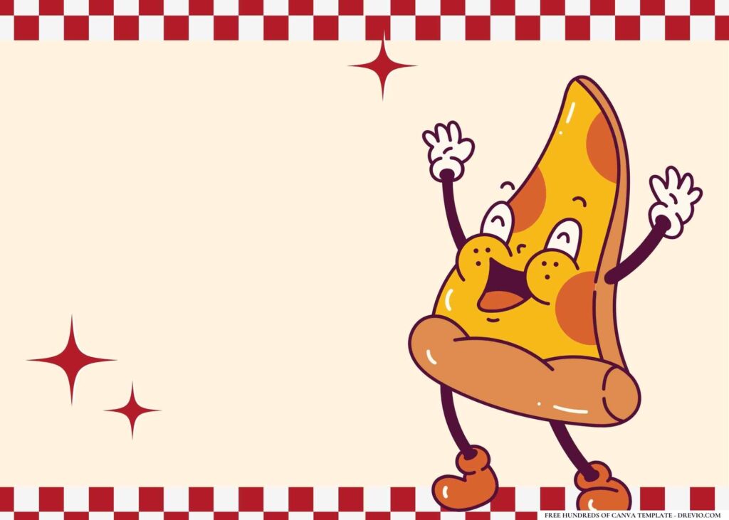 FREE Pizza Party Birthday Canva Templates 20