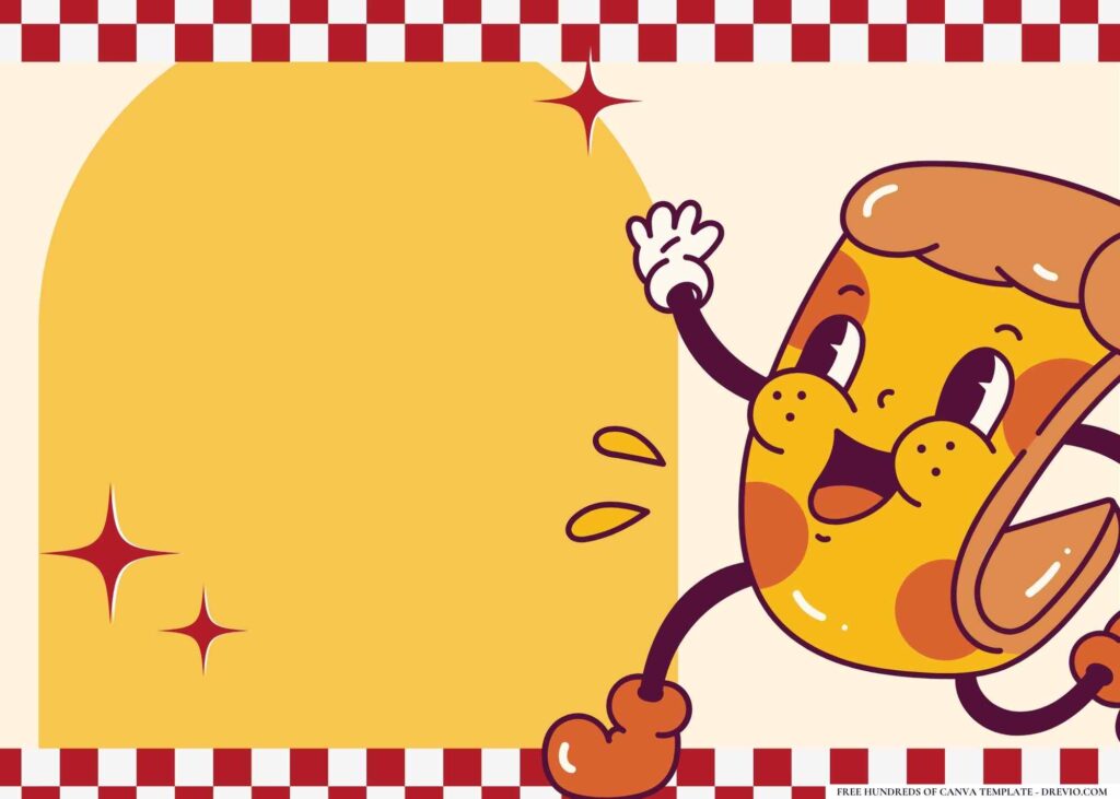 FREE Pizza Party Birthday Canva Templates 6