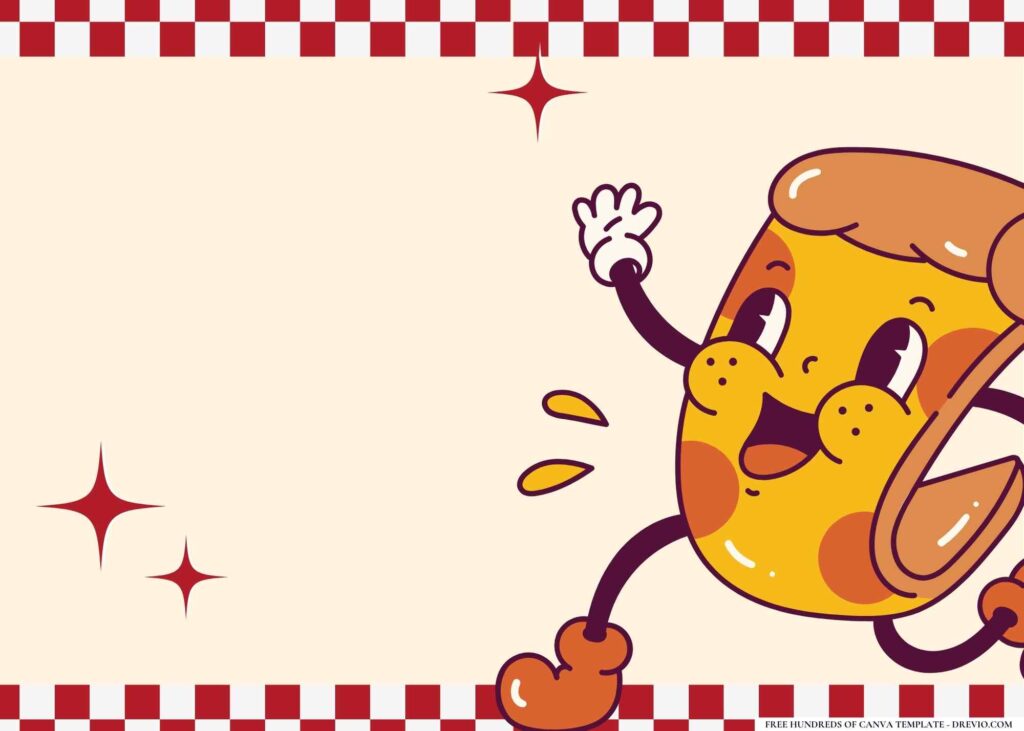 FREE Pizza Party Birthday Canva Templates 8
