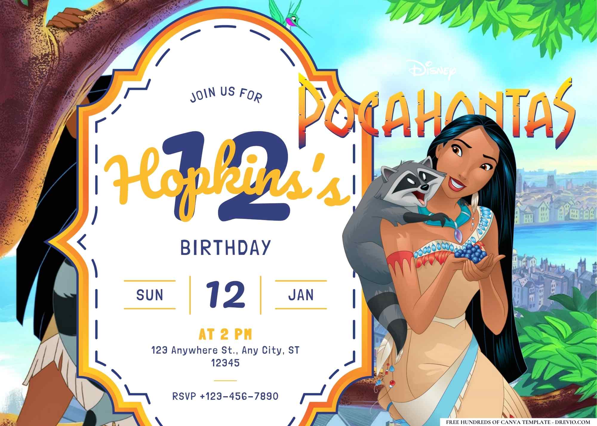 18+ Pocahontas Birthday Invitation Templates