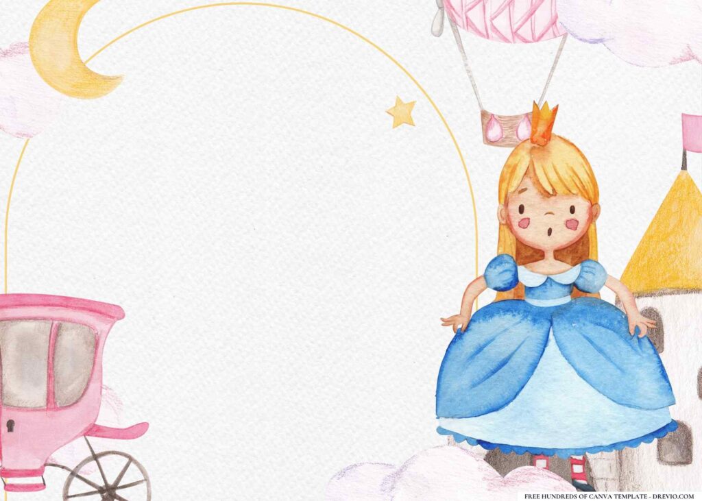 FREE Princess party Birthday Canva Templates 10
