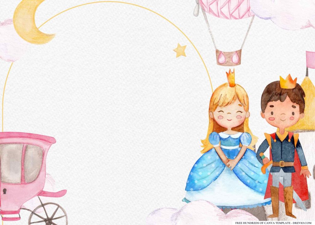 FREE Princess party Birthday Canva Templates 14