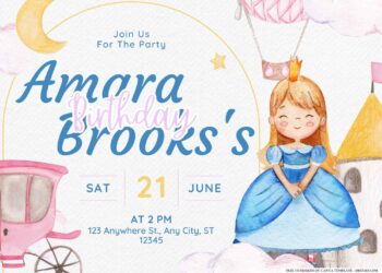 FREE Editable Princess Party Birthday Invitation
