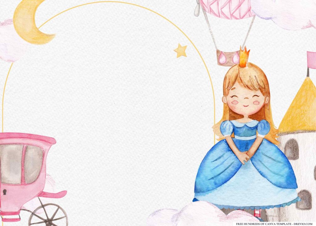 FREE Princess party Birthday Canva Templates 6