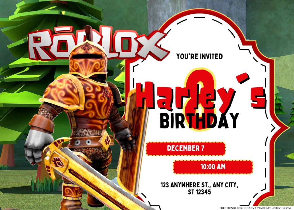 Free Roblox Birthday Invitation Templates