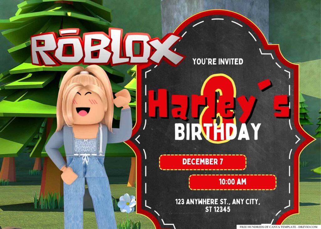 Free Roblox Birthday Invitation Templates