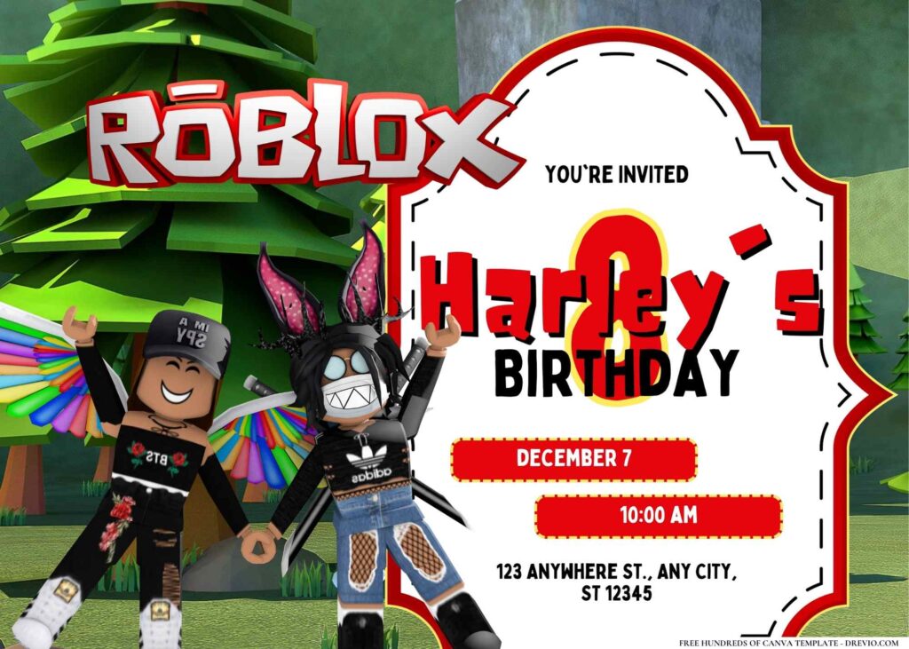 Free Roblox Birthday Invitation Templates