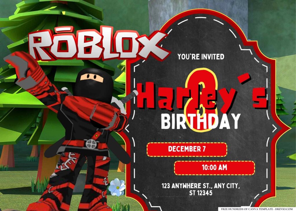 Free Roblox Birthday Invitation Templates