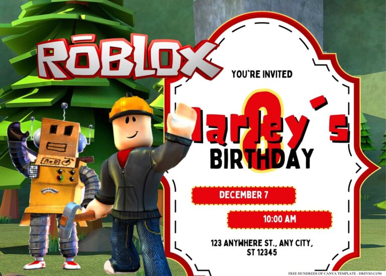 Free Roblox Birthday Invitation Templates
