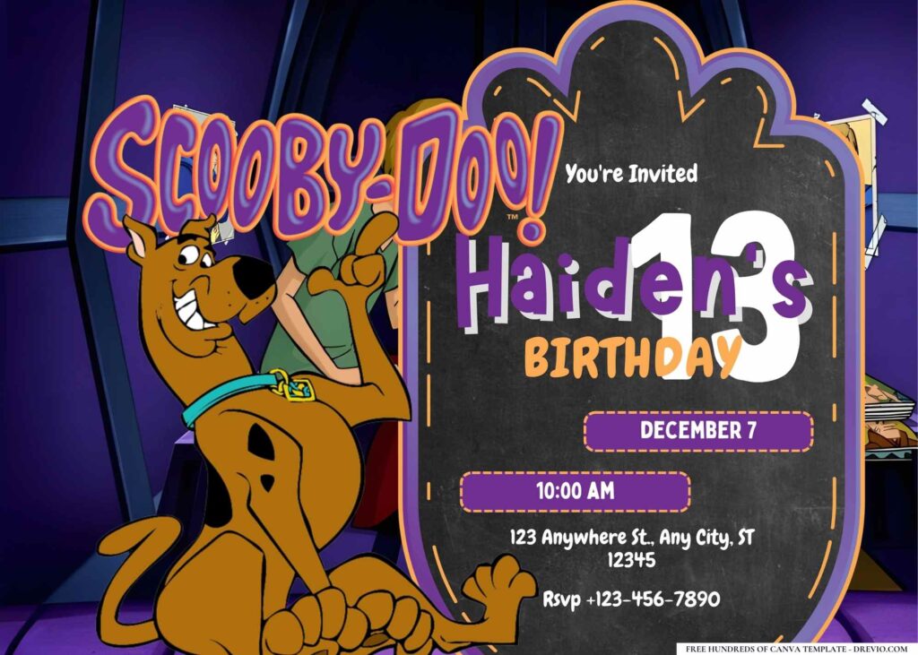 Free Scooby-Doo Mystery Birthday Invitation