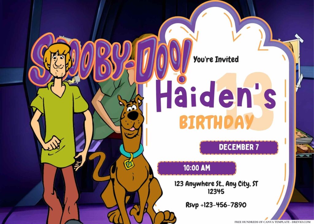 Free Scooby-Doo Mystery Birthday Invitation