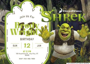 Shrek's Swamp Birthday Invitation