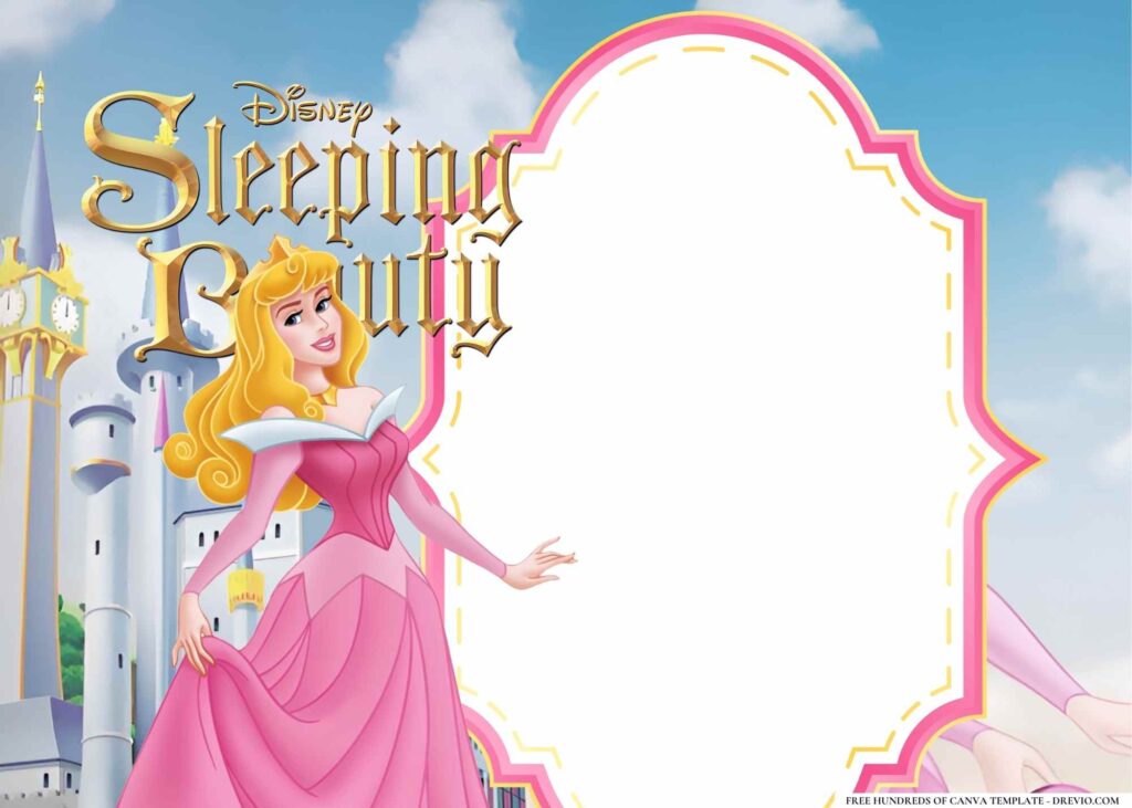 FREE Sleeping Beauty Birthday Canva Templates 2