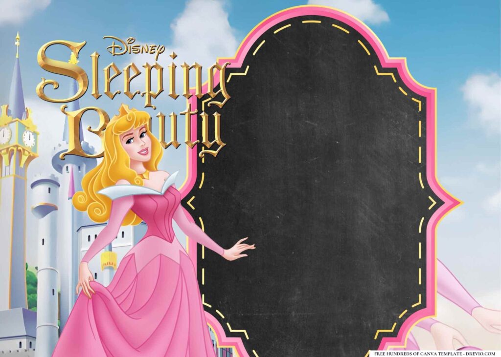 FREE Sleeping Beauty Birthday Canva Templates 4