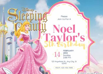 FREE Editable Sleeping Beauty Birthday Invitation